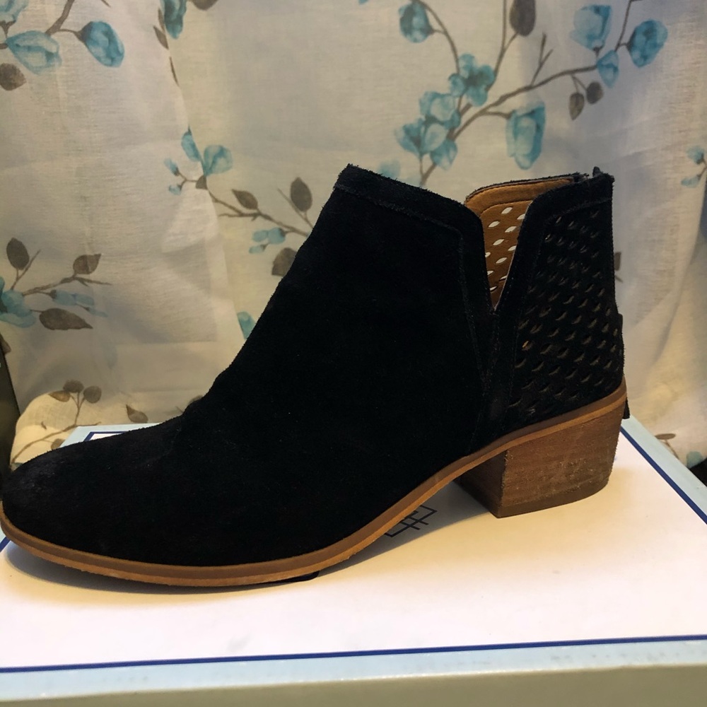 Black suede booties